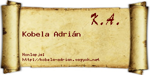 Kobela Adrián névjegykártya