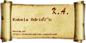 Kobela Adrián névjegykártya
